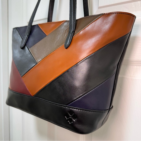 Patricia Nash Verzi Retro Colorblock Leather Patchwork Tote NWT - Picture 4 of 11